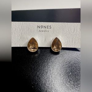 Golden Citrine Teardrop Stud Earrings